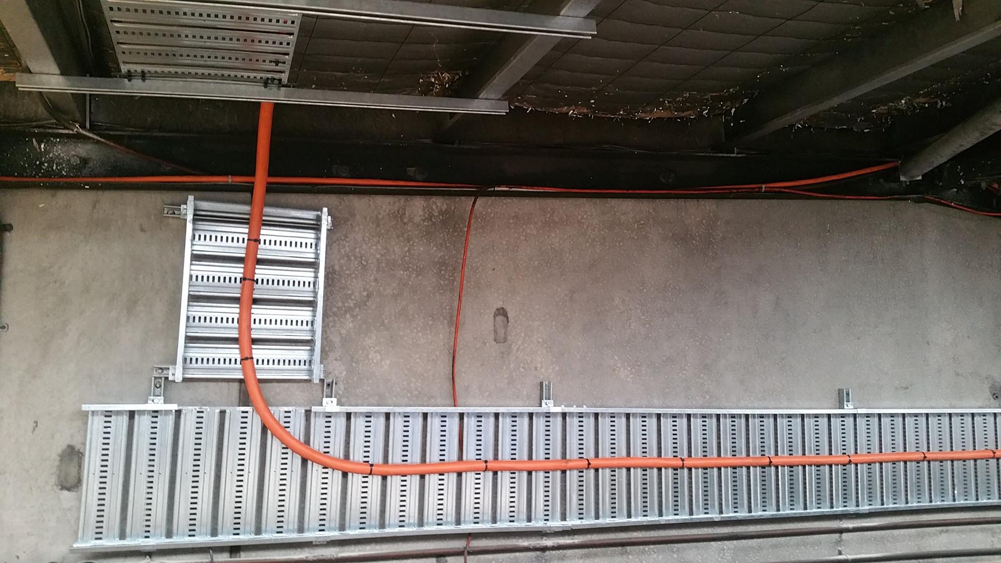 Cable installation showing confined space access views