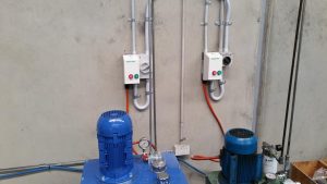 Competed Industrial pumps power supply installation view