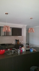 Views of bedside and household ceiling pendant lights