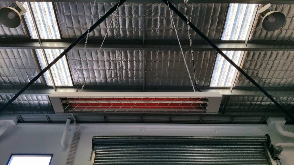 Close up view of strip heater