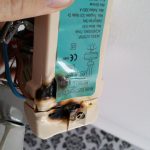 Controller view showing heat damage