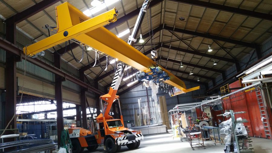 Main beam lifted into position